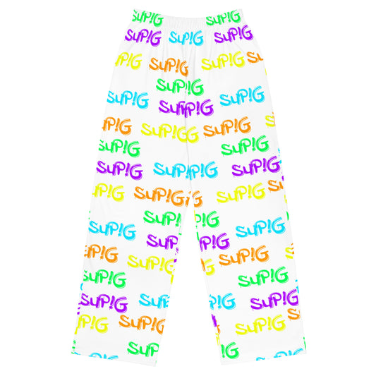 Mass-Tagged Rainbow Wide Leg Pants