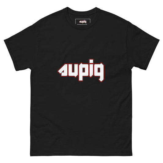 White-Black-Red Y2K Labeled Tee